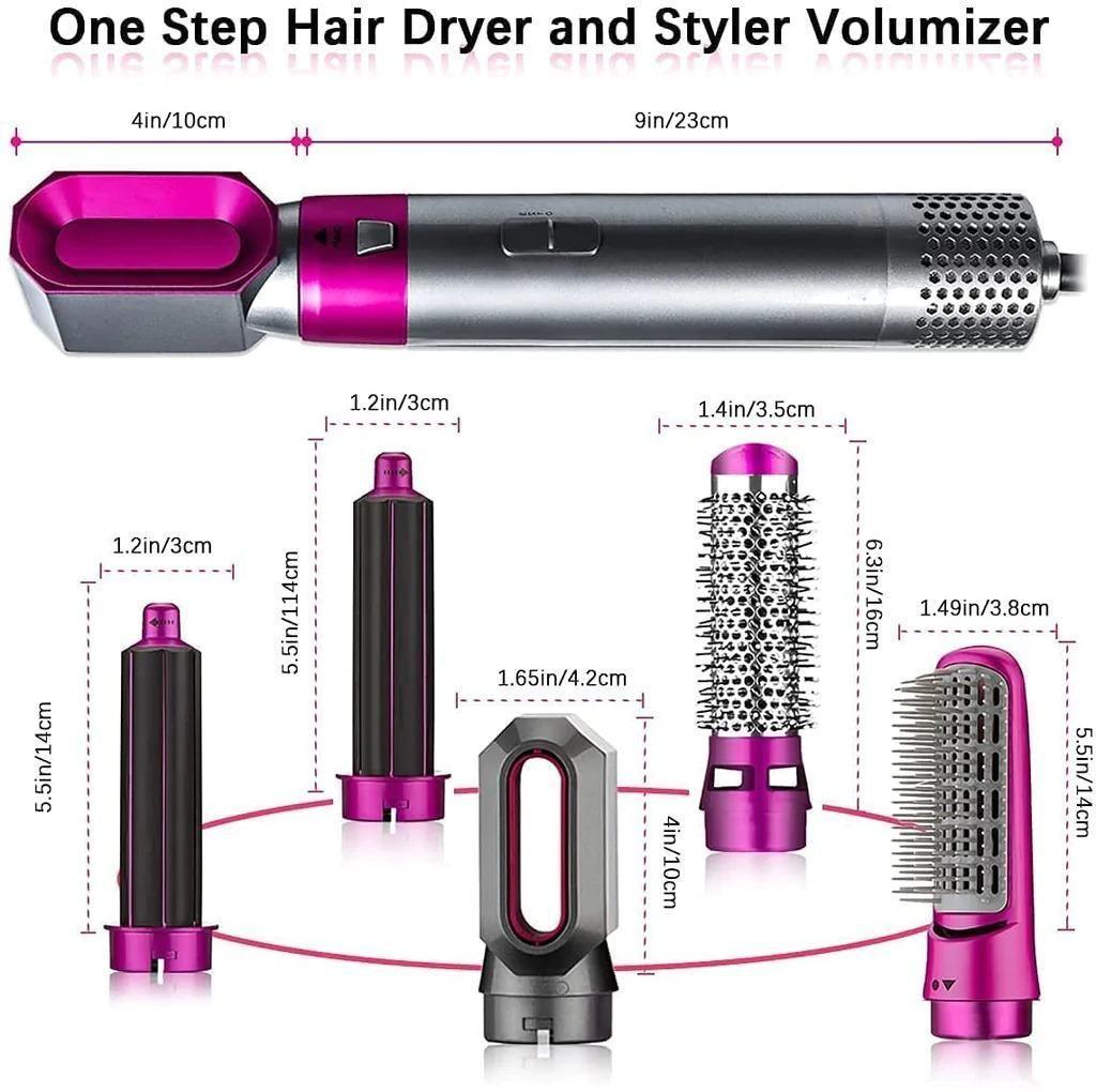 5-in-1 Hair Styling Tool: Curl, Straighten, Dry, Volumize & Smooth with Negative Ion Technology